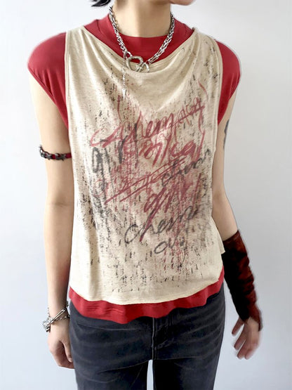 Fake Two Swing Collar Vest【s0000012290】