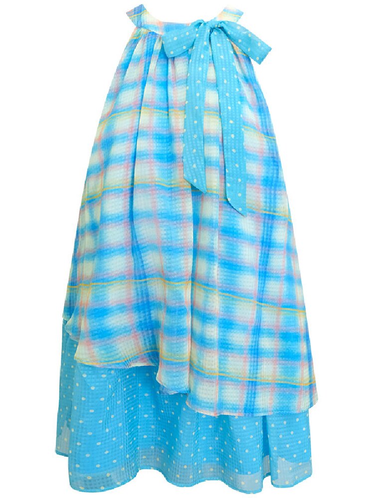 Summer Fresh Plaid Halter Dress【s0000017300】