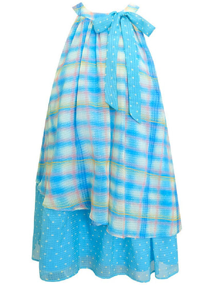 Summer Fresh Plaid Halter Dress【s0000017300】