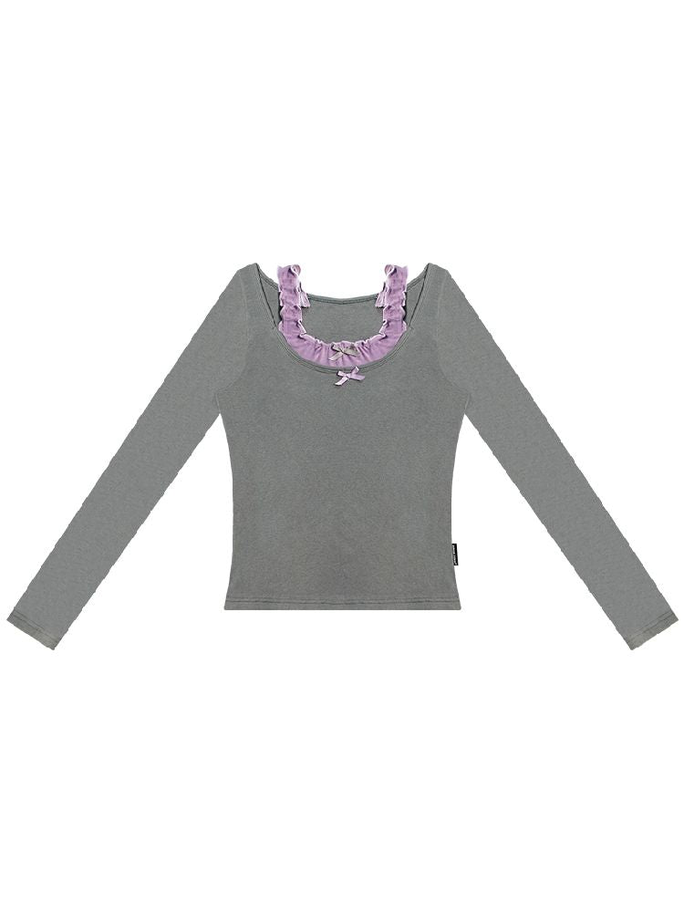 Ballet Style Knitted Bottom Shirt【s0000011508】