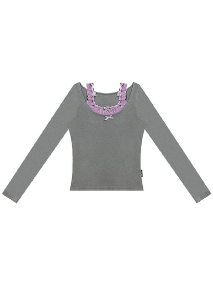 Ballet Style Knitted Bottom Shirt【s0000011508】