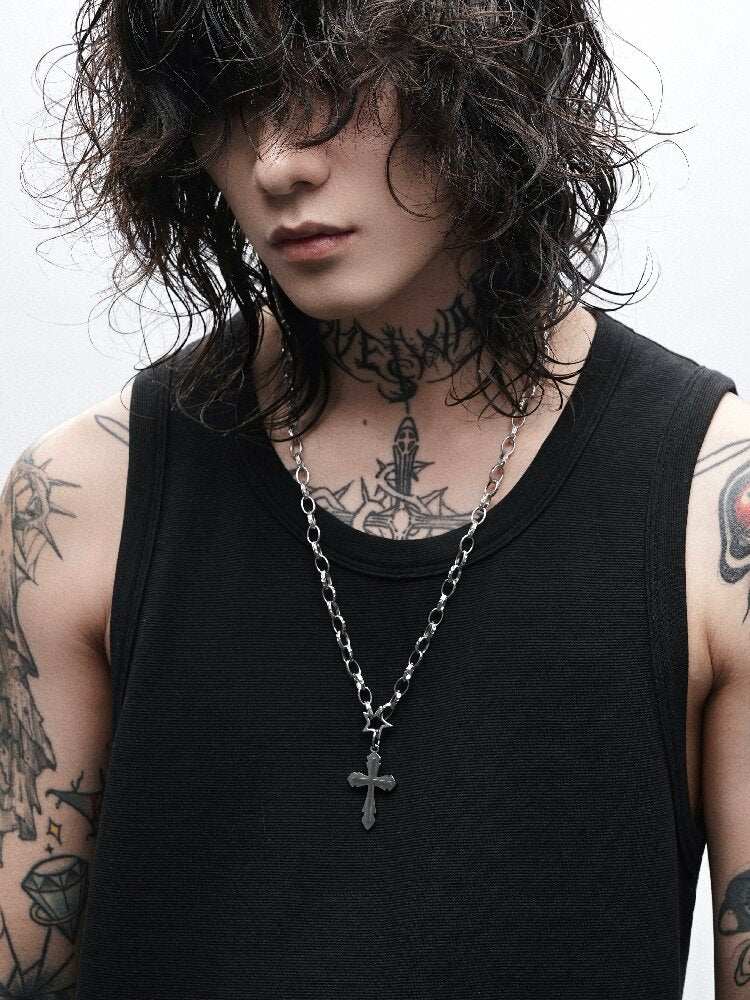 Titanium Steel Cross Clavicle Chain【s0000018988】