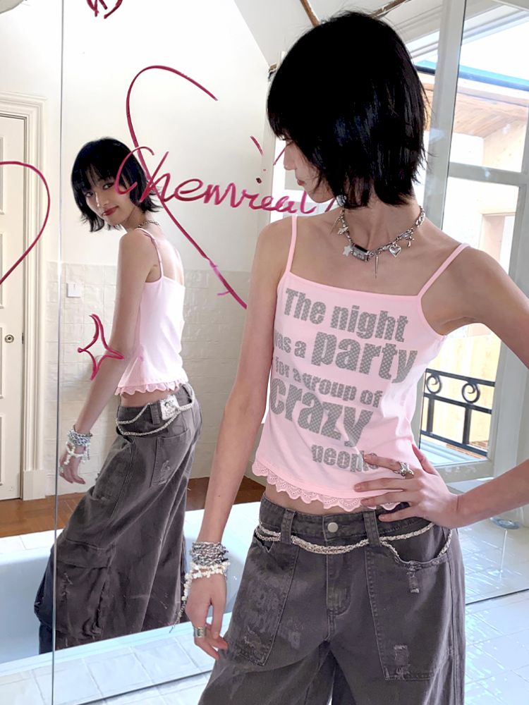 Crazy Polka Dot Letter Camisole【s0000012432】