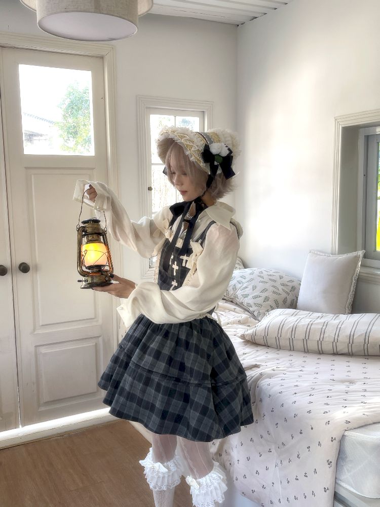 Waisted Fishbone Lace Bow Tie Dress【s0000011341】