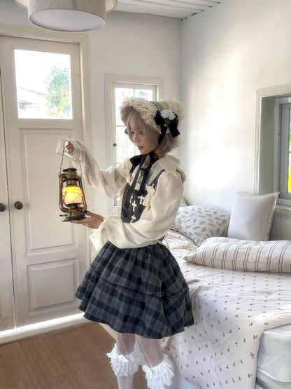 Waisted Fishbone Lace Bow Tie Dress【s0000011341】