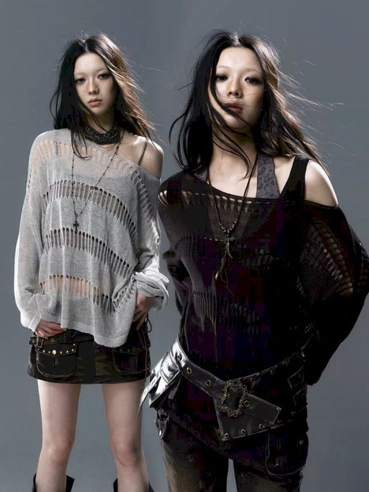 Raglan Cutout Knit Cowl Top【s0000012640】