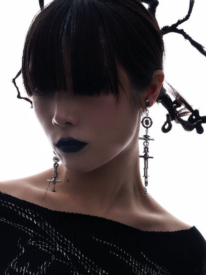 Mechanical Heavy Dark Punk Earrings【s0000018844】