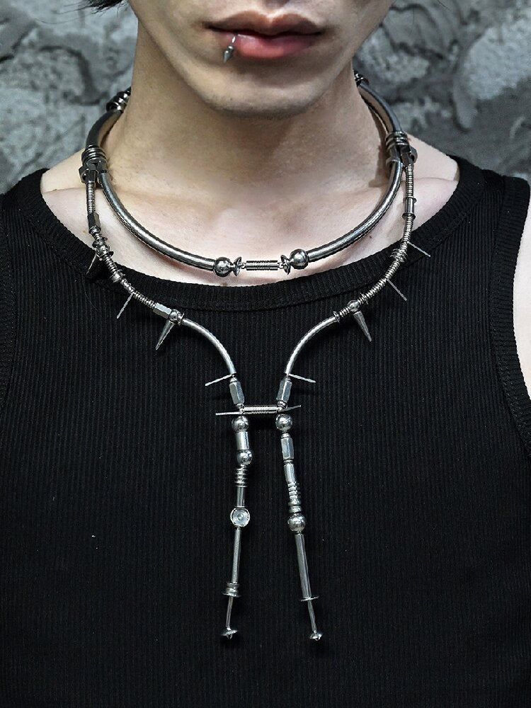 Mechanical Punk Style Sweater Chain Necklace【s0000018869】