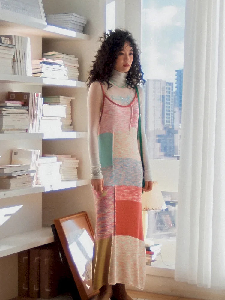 Knit Stretch Spaghetti Strap Dress【s0000013985】