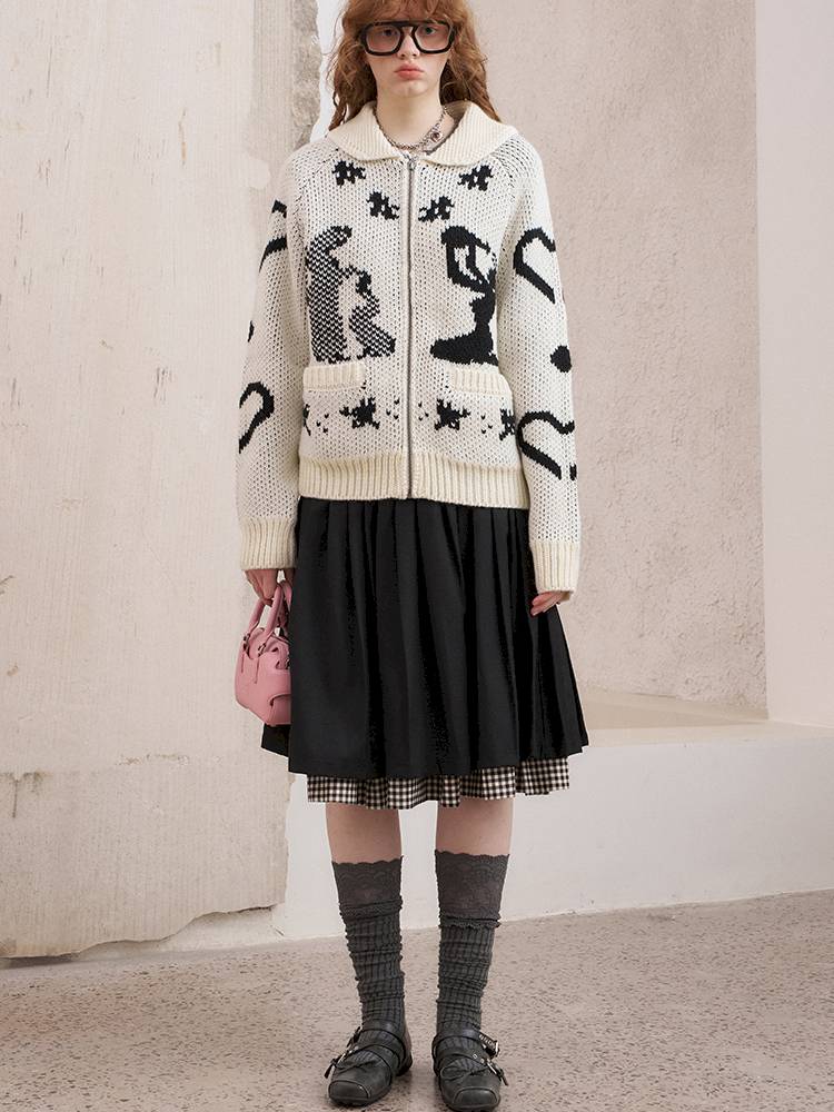 Fair Isle Autumn Knit Cardigan Jacket【s0000014388】