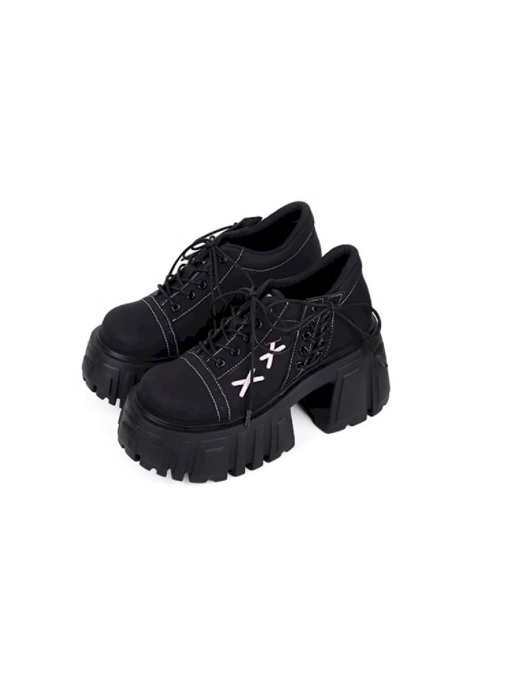 꼭두각시 쇼 [Original] New Girl 's Casual Platform Shoes 2025 다목적 대학 스타일 작은 단일 신발