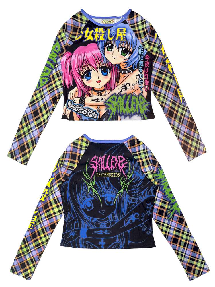 Sweet Cool Y2K Subculture Print Short Top【s0000014907