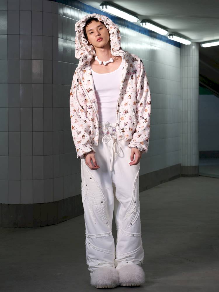 Puppy Print Sweatshirt Jacket【s0000014413】