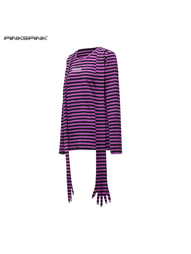 Studded Striped Sun Protection Top【s0000017720】