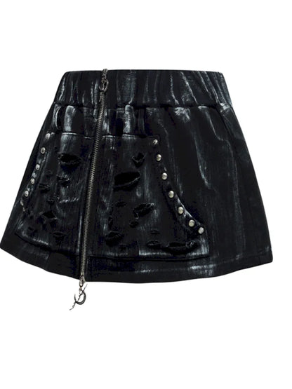 Punk Layered Zipper Y2K Mini Skirt【s0000014015】