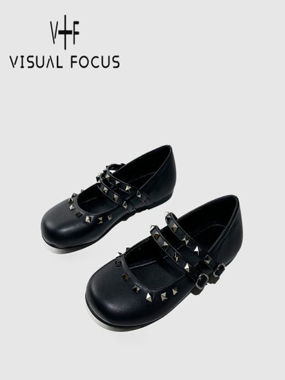 Vintage Rivet Flat Ballet Shoes【s0000015705】