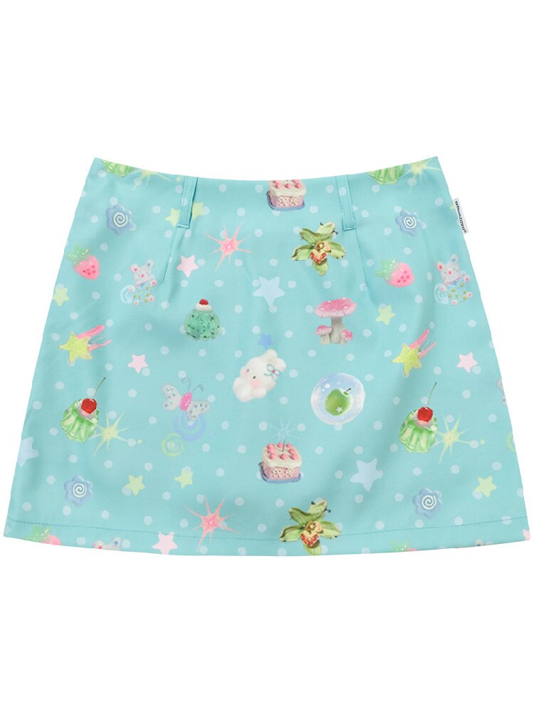 Summer Childlike Print Short Skirt【s0000017157】