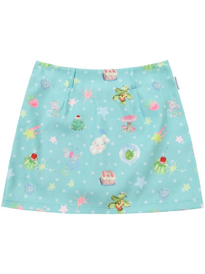 Summer Childlike Print Short Skirt【s0000017157】