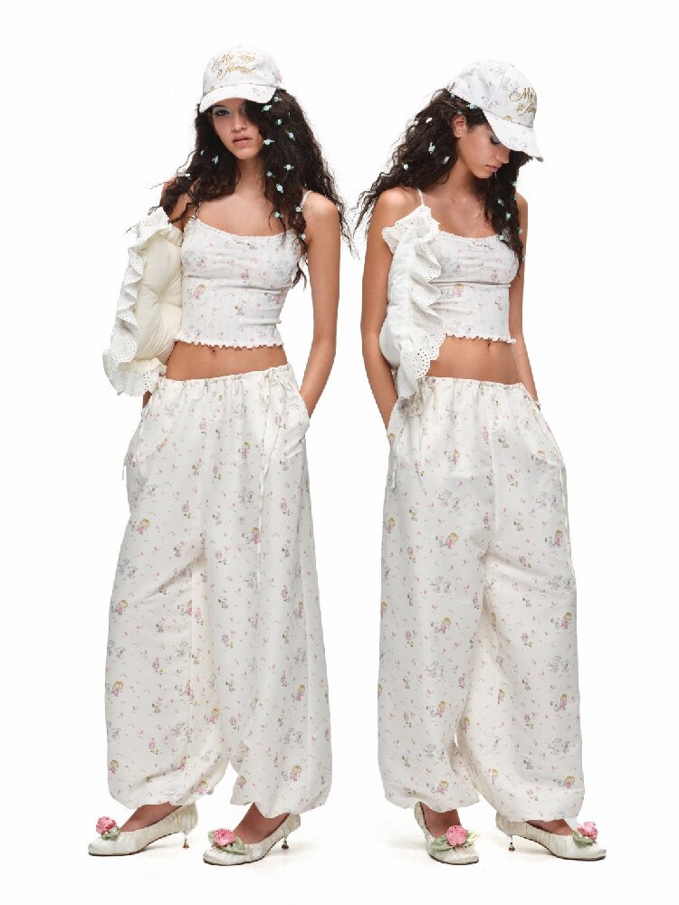 Printed Cotton Balloon Pants【s0000016920】