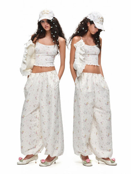 Printed Cotton Balloon Pants【s0000016920】
