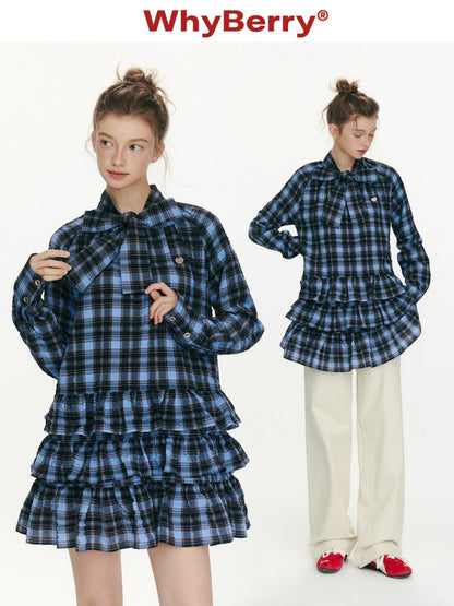 Twilight Rose Blue Plaid Dress【s0000015670】