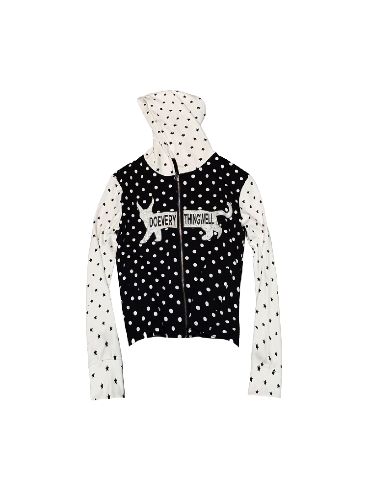 Polka Dot Wings Zip Hoodie Jacket【s0000018342】