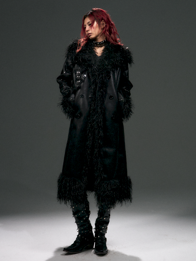 Double Breasted Fur Long Coat【s0000015021】