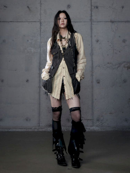 Stacked Waisted Irregular Vest【s0000013472】