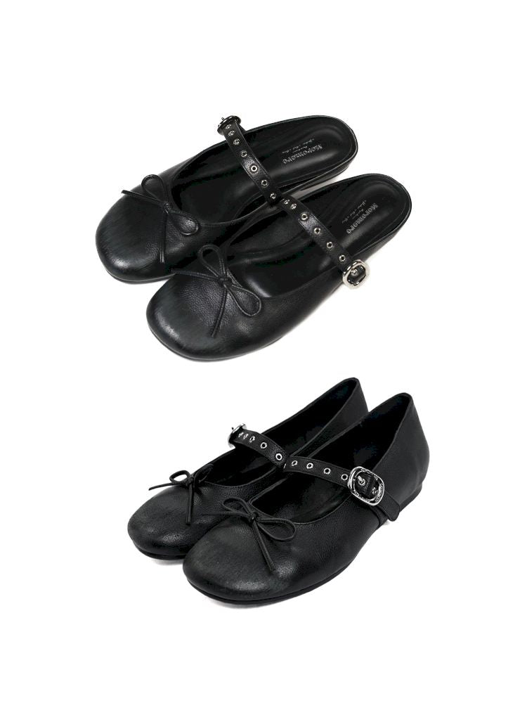 Carved Single Buckle Ballet Shoes【s0000013438】
