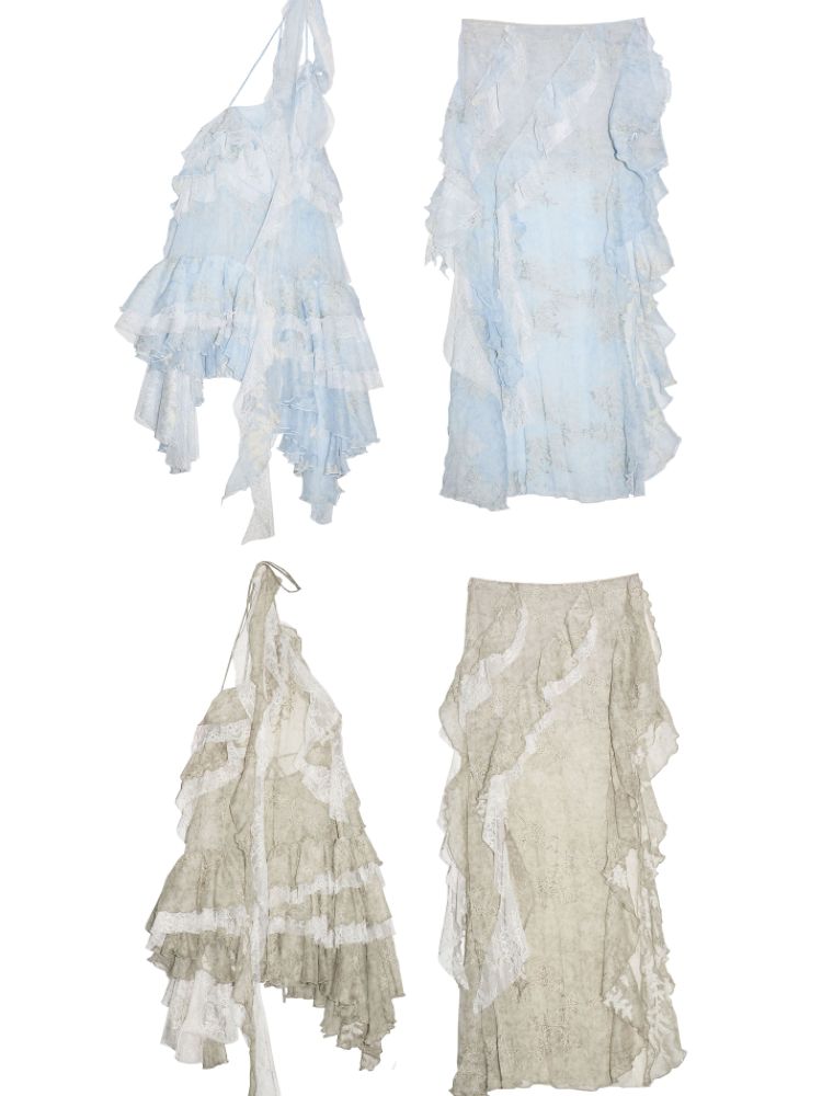 Embroidery Two Piece Neck Vest Dress【s0000013213】