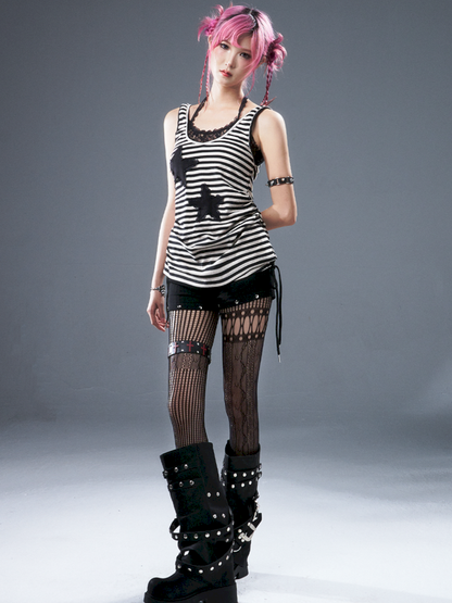 Fake Two-Piece Halter Sleeveless Tank Top【s0000012945】