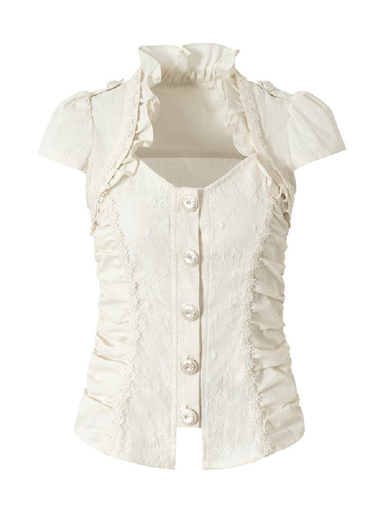 Medieval Heavy Work Lace Shirt【s0000017985】