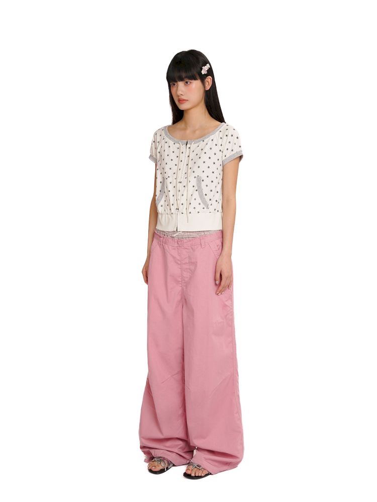 Double zipper one shoulder short sleeve t-shirt【s0000013430】