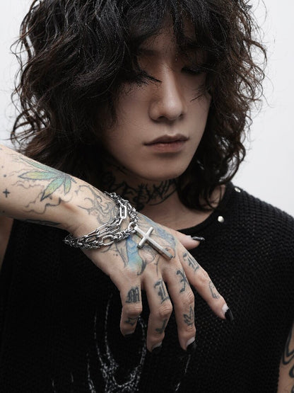 Handmade Heavy Niche Cross Bracelet【s0000018997】