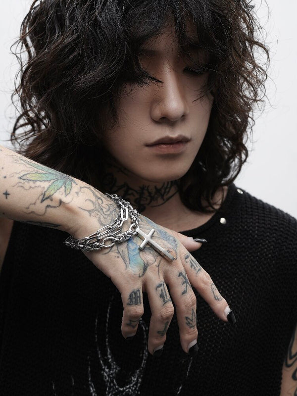 Handmade Heavy Niche Cross Bracelet【s0000018997】
