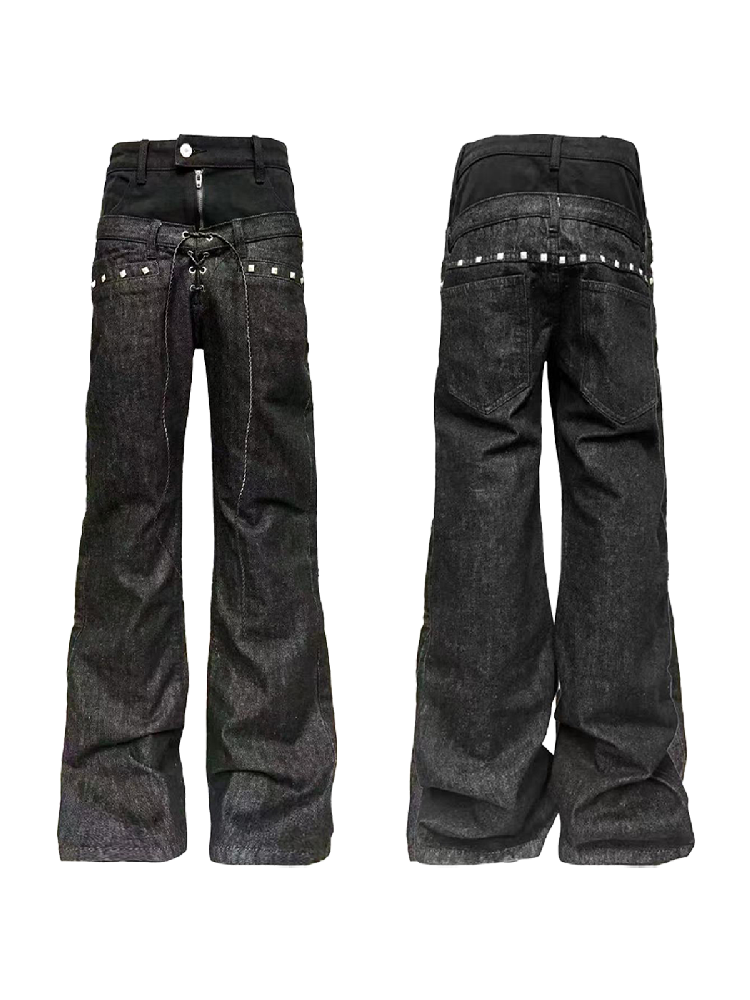 Stacked Raw Denim Zipper Jeans【s0000018188】