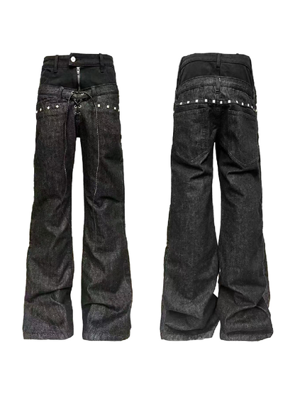 Stacked Raw Denim Zipper Jeans【s0000018188】