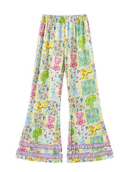 Stretch Floral Animal Print Pants【s0000017126】