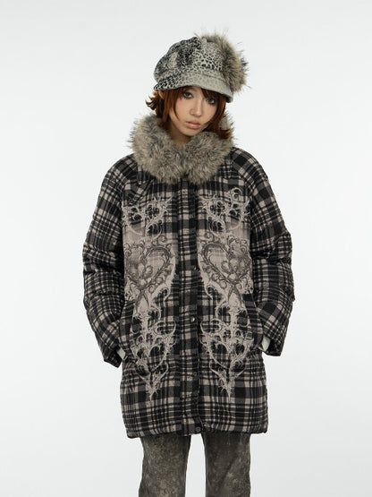 Retro Plaid Bear Love Down Jacket【s0000018077】