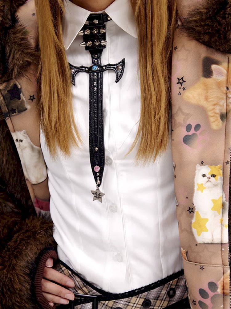 SWORD STYLE FAKE TIE COLLAR [S0000010627]