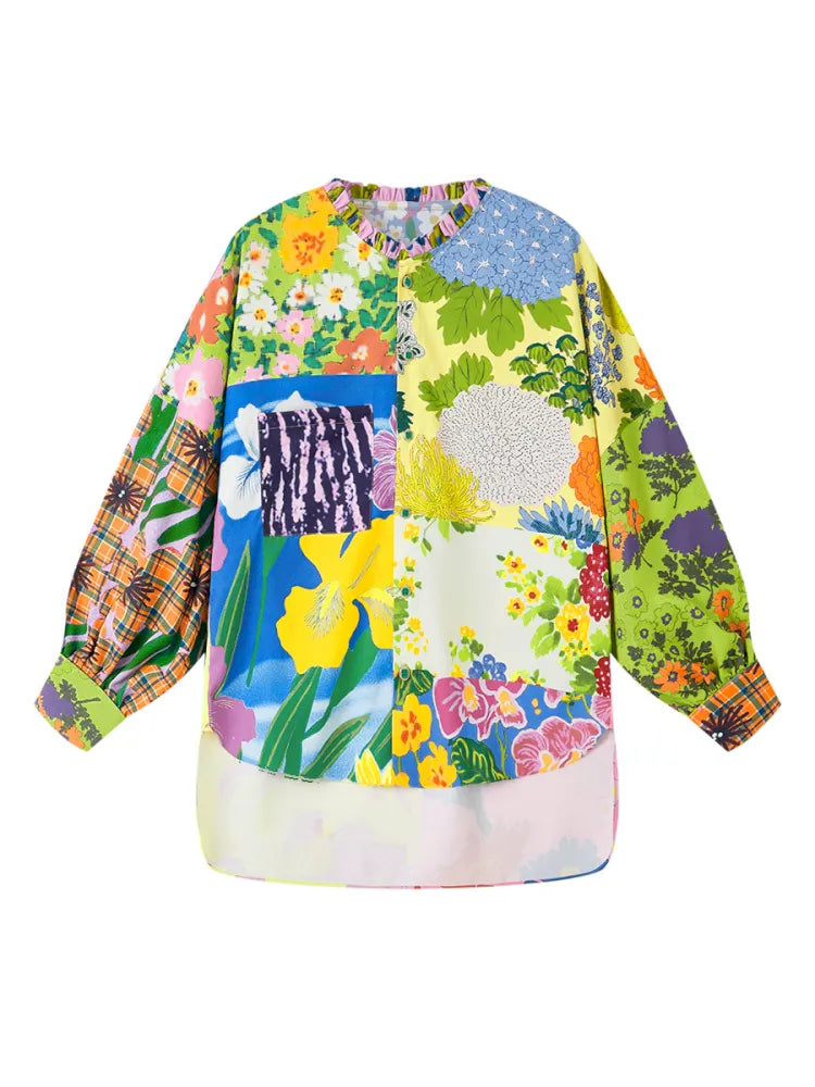 Patchwork Floral Shirt【s0000014147】