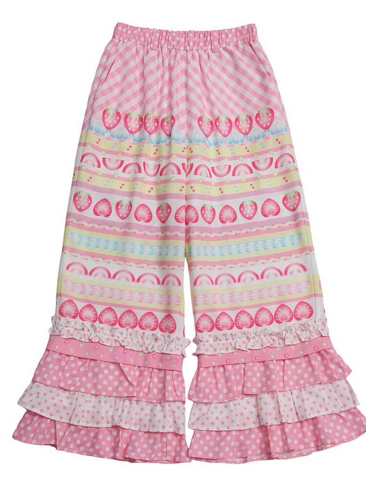 Fruit Plaid Casual Versatile Pants【s0000017766】