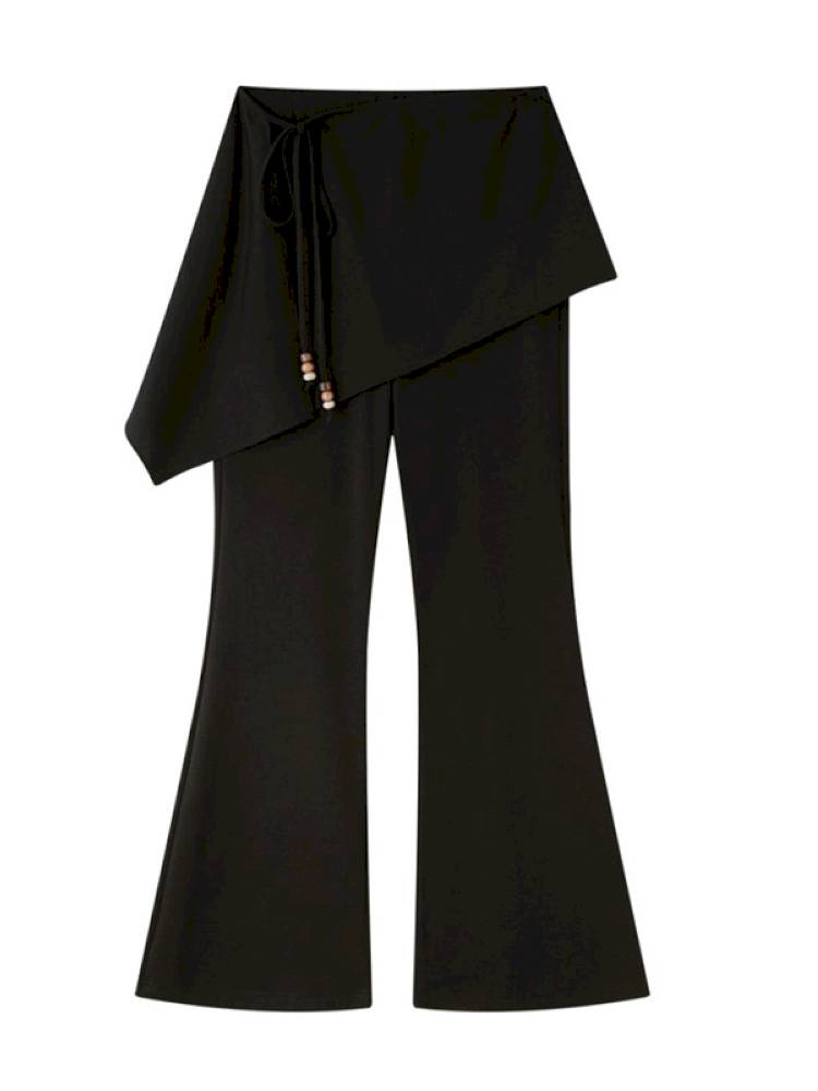 Beaded Drawstring Relaxed Fit Trousers【s0000014408】