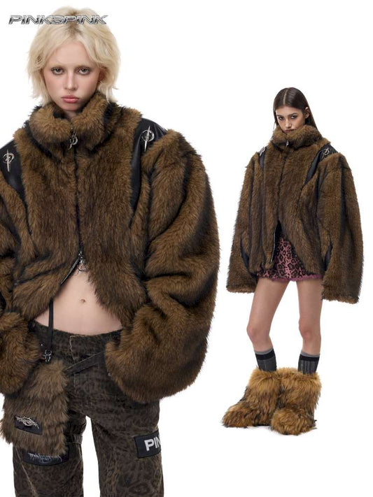 Electric Moon Stitching Fur Jacket【s0000015138】