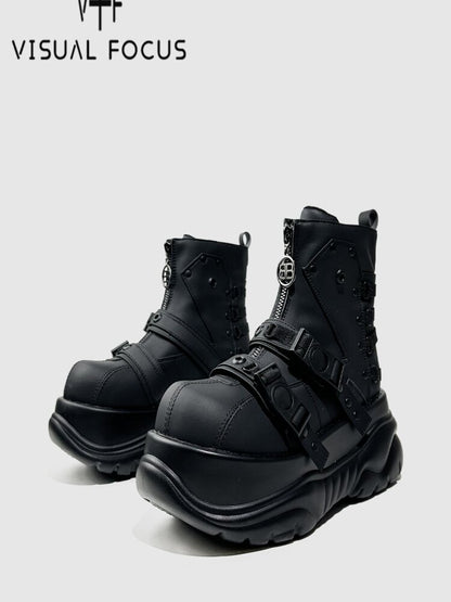 Punk Style Platform Belt Booties【s0000015708】