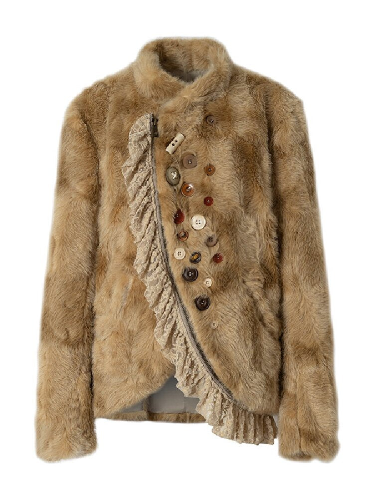 Plush Eco-Friendly Fur Coat【s0000019161】