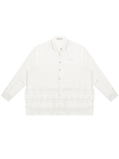 Waisted Lace Long Sleeve Blouse【s0000011680】