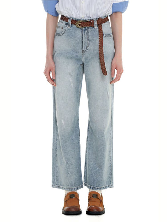 Spray horsebit high waisted nine-minute pants【s0000008627】