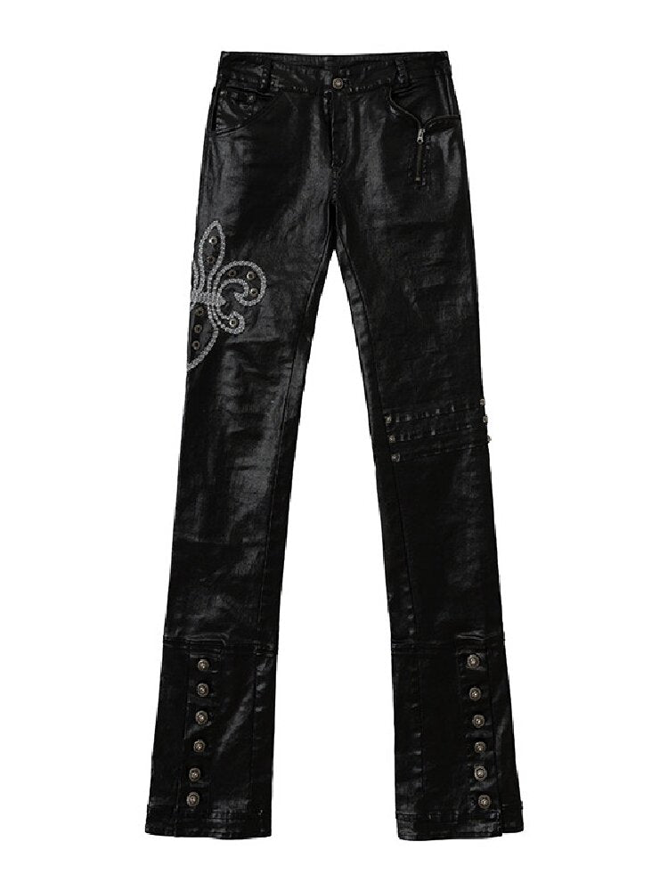 Washed Wax Leather Skinny Pants【s0000019162】