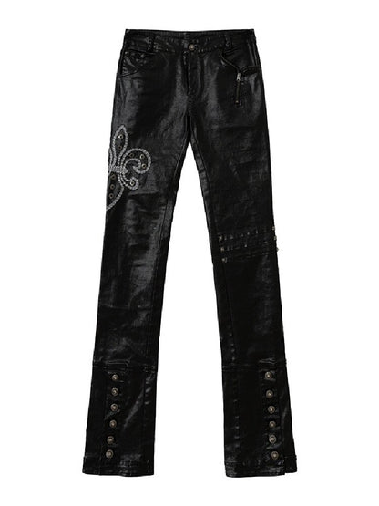 Washed Wax Leather Skinny Pants【s0000019162】